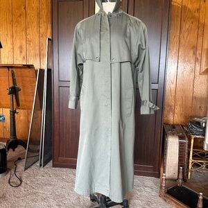 JG Hook Trench Coat Sage Green 12, Lined, Roomy Rain Warm